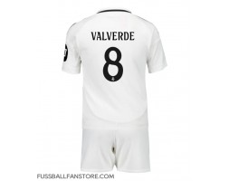 Real Madrid Federico Valverde #8 Replik Heimtrikot Kinder 2024-25 Kurzarm (+ Kurze Hosen)